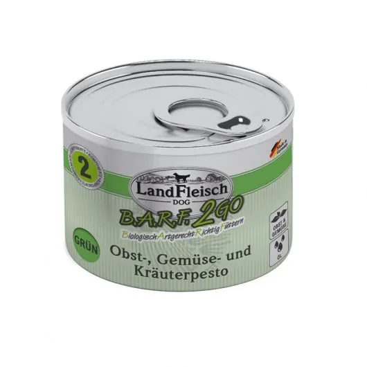 LandFleisch B.A.R.F.2GO Obst-, Gemüse und Kräuterpesto Grün - 6x200g