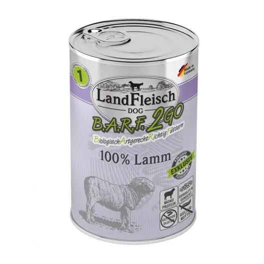 LandFleisch B.A.R.F.2GO Exklusiv 100% vom Lamm - 6x400g
