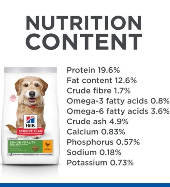 Hill's Science Plan Senior Vitality Small & Mini Mature Adult 7+ Dry Dog Food