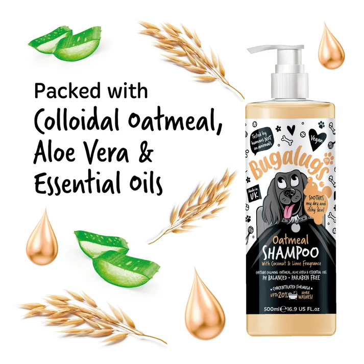 Bugalugs Oatmeal with Coconut & Lime Dog Shampoo 500ML