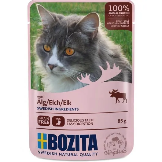Bozita Pouch Häppchen in Gelee mit Elch - 12x85g