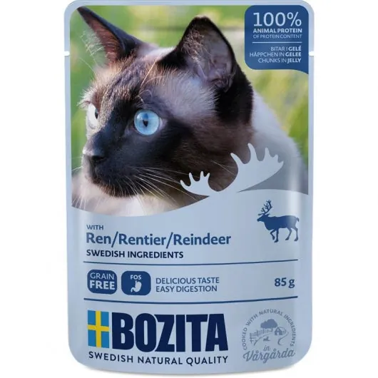 Bozita Pouch Häppchen in Gelee mit Rentier - 12x85g