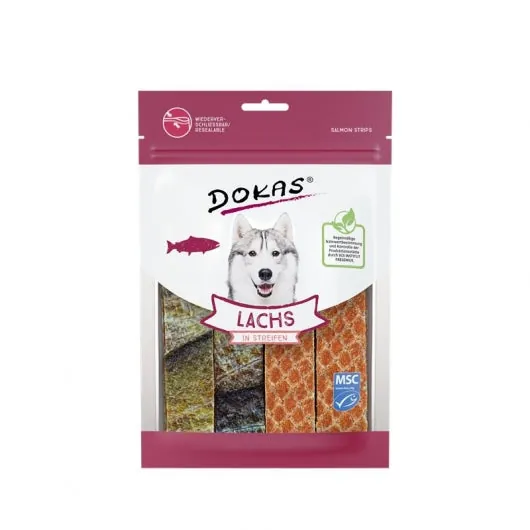 Dokas Dog Snack Lachs in Streifen - 100 g