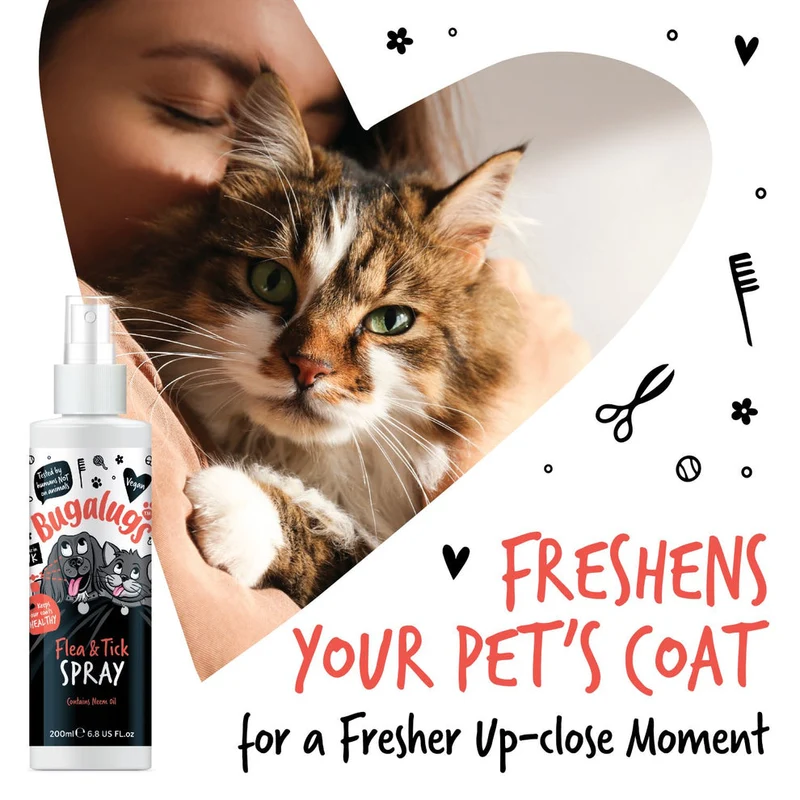 Bugalugs Flea & Tick Spray for Dogs & Cats 200ML