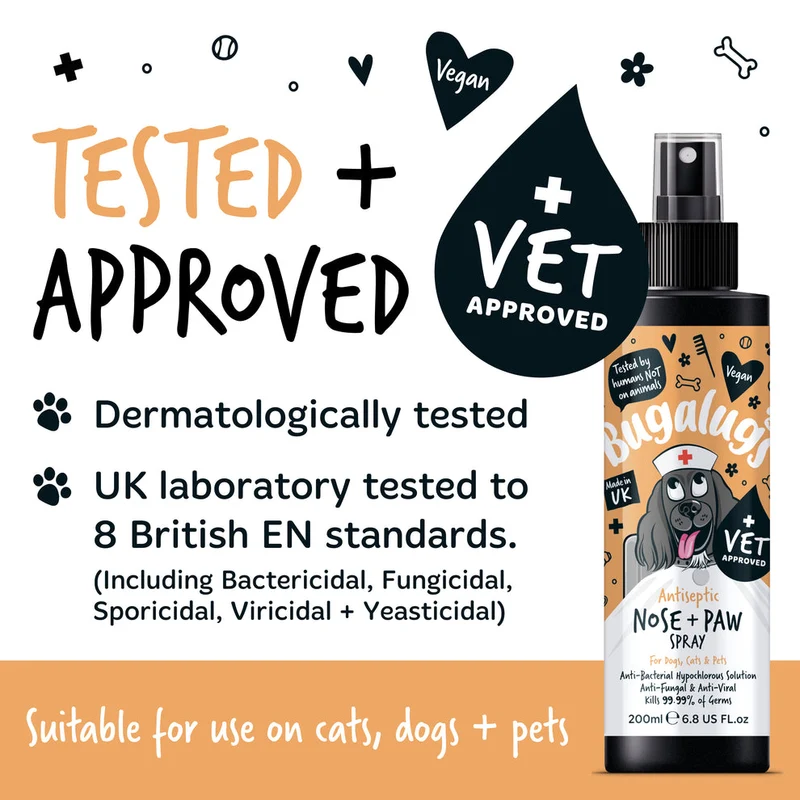 Bugalugs Antiseptic Paw & Nose Spray for Pets 200ML