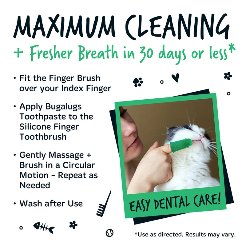 Bugalugs Finger Brush for Dogs & Cats - 3PIECES