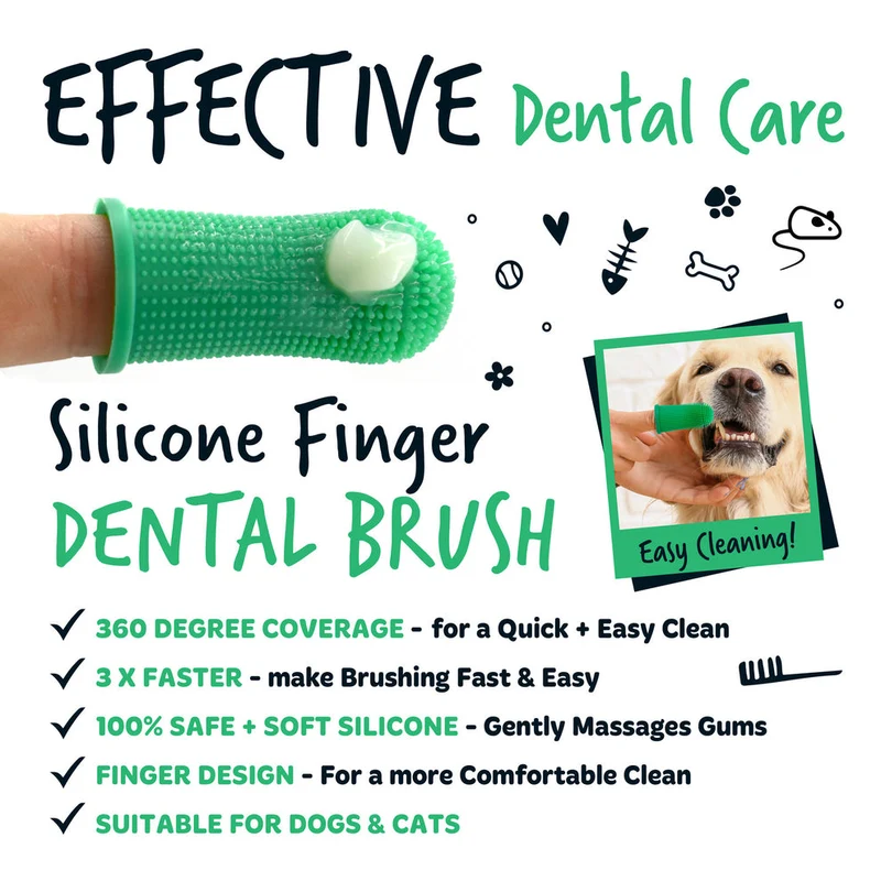 Bugalugs Finger Brush for Dogs & Cats - 3PIECES
