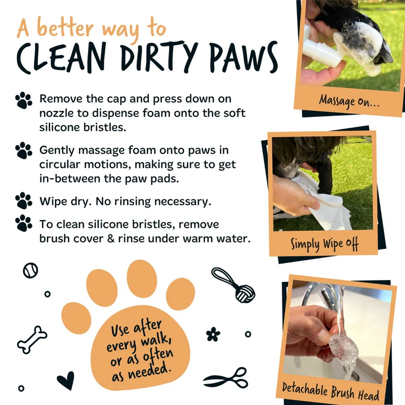 Bugalugs Oatmeal with Coconut & Lime Paw Cleaner No Rinse Foam Shampoo - 200ML