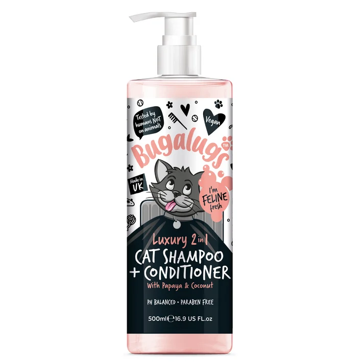 Bugalugs 2in1 Cat Shampoo & Conditioner - Papaya & Coconut 500ML