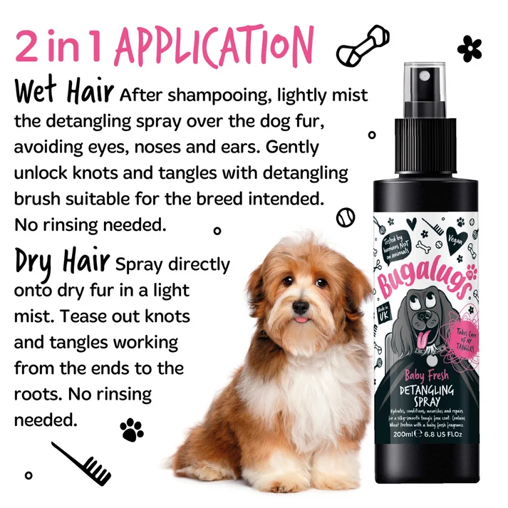 Bugalugs Baby Fresh Dog Detangling Spray 200ML