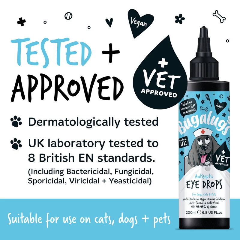 Bugalugs Antiseptic Eye Drops for Pets 200ML