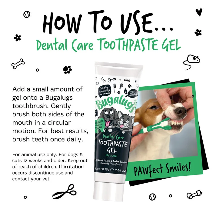 Bugalugs Dental Care Toothpaste Gel for Dogs & Cats - 75G