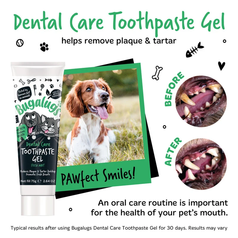 Bugalugs Dental Care Toothpaste Gel for Dogs & Cats - 75G