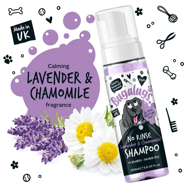 Bugalugs Lavender & Chamomile No Rinse Dog Shampoo 200ML