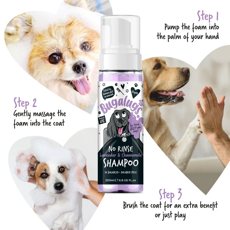 Bugalugs Lavender & Chamomile No Rinse Dog Shampoo 200ML