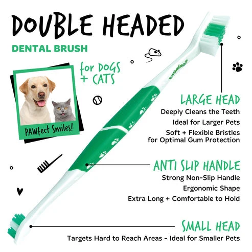Bugalugs Double Ended Toothbrush for Dogs & Cats 2PCS
