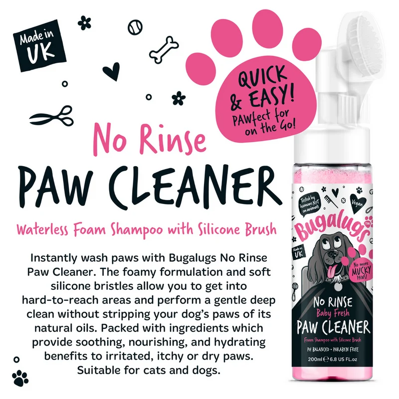 Bugalugs Baby Fresh No Rinse Paw Cleaner Foam 200ML