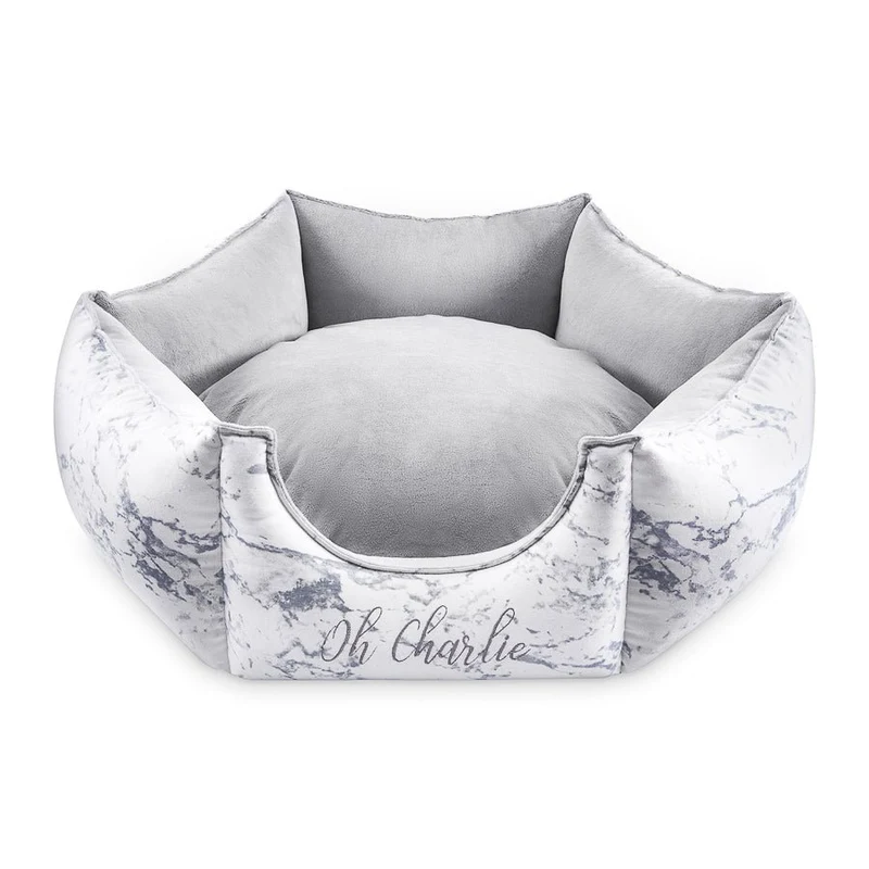 Oh Charlie Luxe Dog Bed Marble