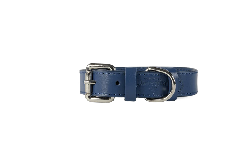 Baker & Bray Sustainable Leather Dog Collar & Lead Set | Navy
