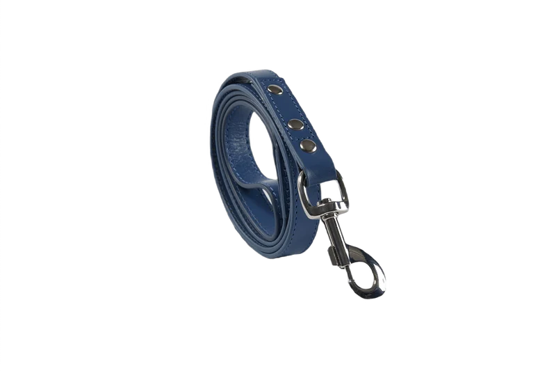Baker & Bray Sustainable Leather Dog Collar & Lead Set | Navy