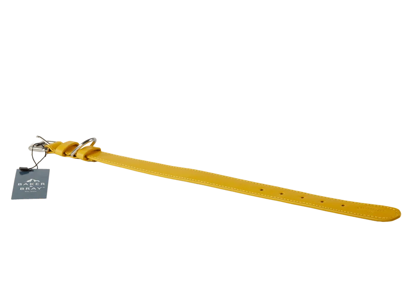 Baker & Bray Sustainable Leather Dog Collar & Lead Set | Lemon