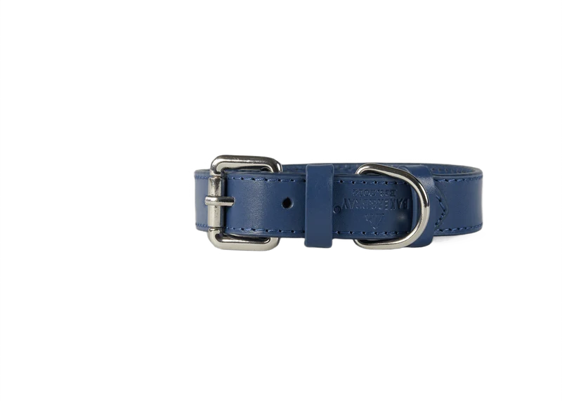 Baker & Bray Sustainable Designer Leather Dog Collar | Navy