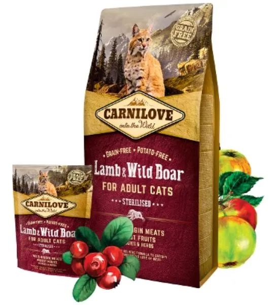 Carnilove Lamb & Wild Boar Adult Dry Cat Food 2KG