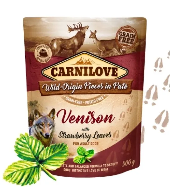 Carnilove Venison with Strawberry Leaves for Adult Dog Wet Food 300G