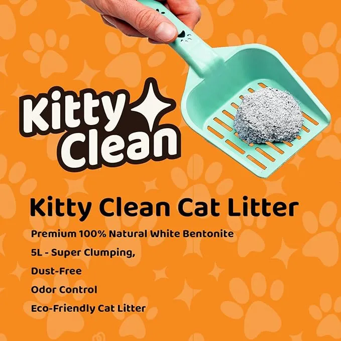 Kitty Clean Clumping Natural Bentonite Unscented Odour Control Cat Litter 5L