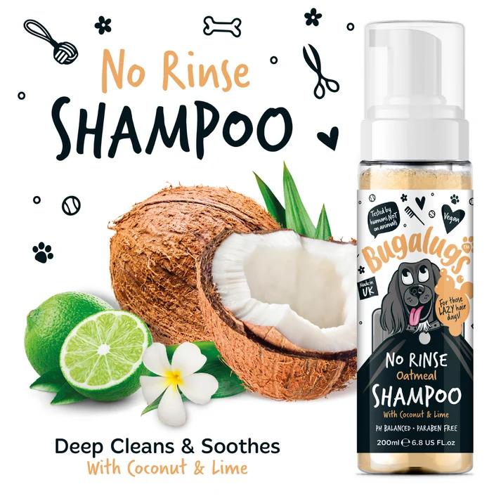 Bugalugs Oatmeal with Coconut & Lime - No Rinse Dog Shampoo 200ML