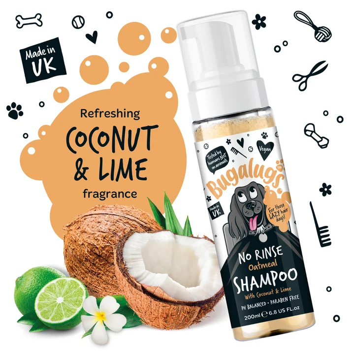 Bugalugs Oatmeal with Coconut & Lime - No Rinse Dog Shampoo 200ML