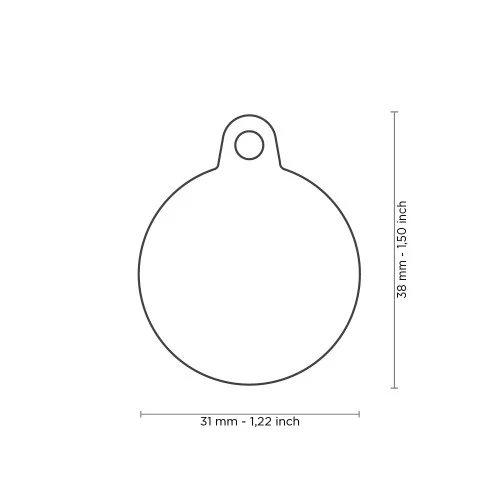 My Family Aluminum Circle ID Tag with Rubber - BLACK/3.1X3.8CM