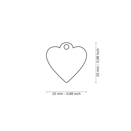 My Family Shine Small Glitter Heart ID Tag - PINK/2.5X2.5CM