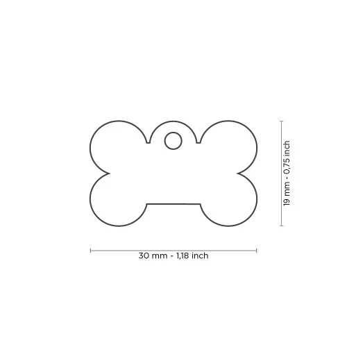 My Family Basic Aluminum Bone ID Tag - BLUE/XL