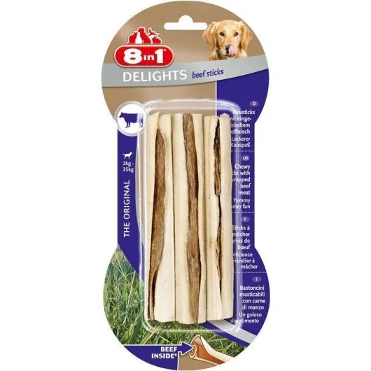 8in1 Delights Beef Kausticks – Zahnpflege und Kaugenuss