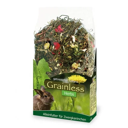 JR Farm Grainless Herbs Zwergkaninchen – Getreidefreies Alleinfutter