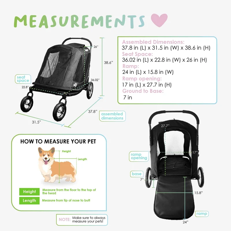 Petique Apollo Elite Pet Stroller & Trailer | Integrated Ramp