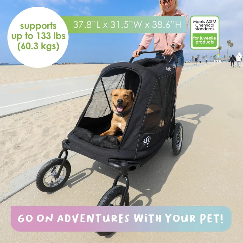 Petique Apollo Elite Pet Stroller & Trailer | Integrated Ramp
