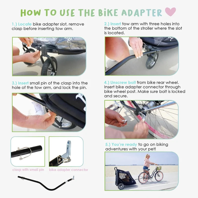 Petique Breeze Pet Jogger Stroller incl. Free Rain Cover & Bike Adapter