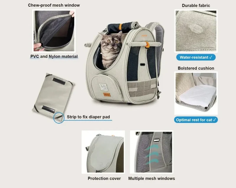 Ibiyaya Adventure Cat Carrier Backpack | Airline-Approved