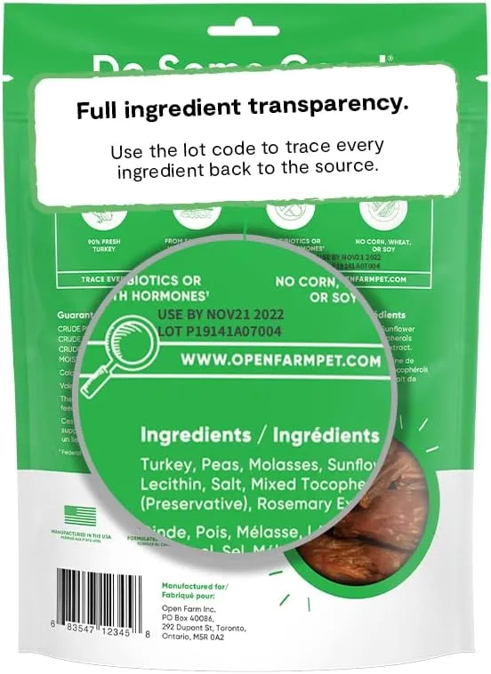 Open Farm Dehydrated Turkey Dog Treat 127G