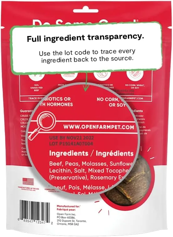 Open Farm Dehydrated Beef Dog Treat 127G