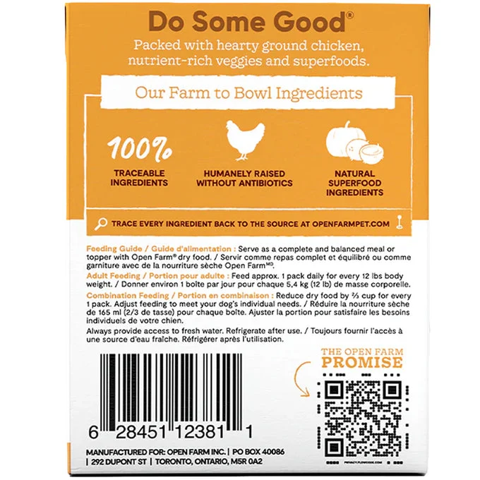 Open Farm Chicken Rustic Stew Wet Dog Food 354G
