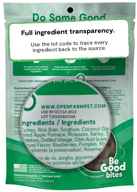 Open Farm Be Good Bites Turkey Dog Treat 170G