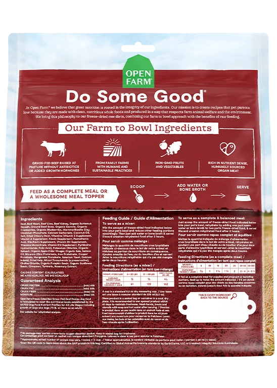 Open Farm Freeze Dried Grass Fed Beef Recipe Dry Dog Food 99G
