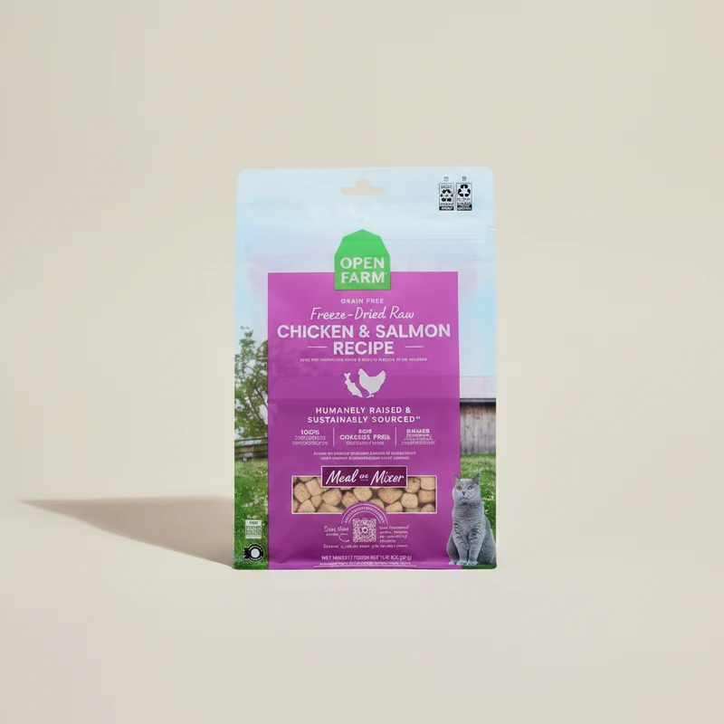 Open Farm Freeze Dried Raw Chicken & Salmon Morsels Dry Cat Food 99G
