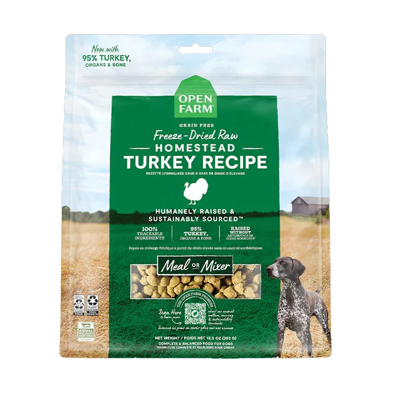 Open Farm Freeze Dried Homestead Turkey Recipe Dry Dog Food 99G