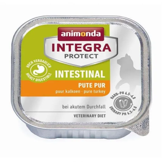 Animonda Cat Schale Integra Protect Intestinal Pute Pur - Diätfutter für Katzen (16x100g)