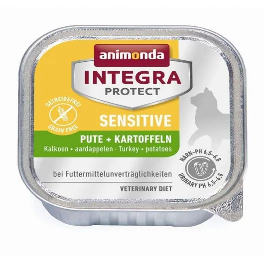Animonda Cat Schale Integra Protect Sensitiv mit Pute & Kartoffel - Diätfutter für Katzen (16x100g)