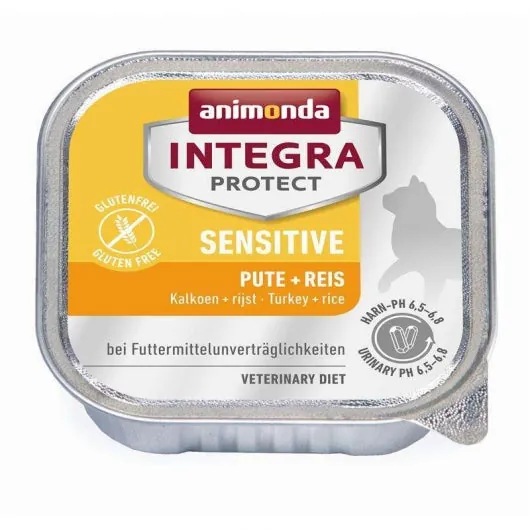 Animonda Cat Schale Integra Protect Sensitiv mit Pute & Reis - Diätfutter für Katzen (16x100g)